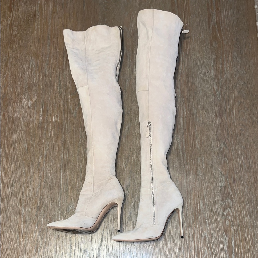 Gianvito Rossi Light Beige Over-the-Knee Boots